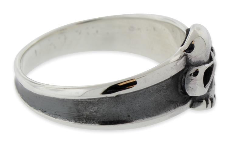 Sterling Silver Oxidized Skull Ring