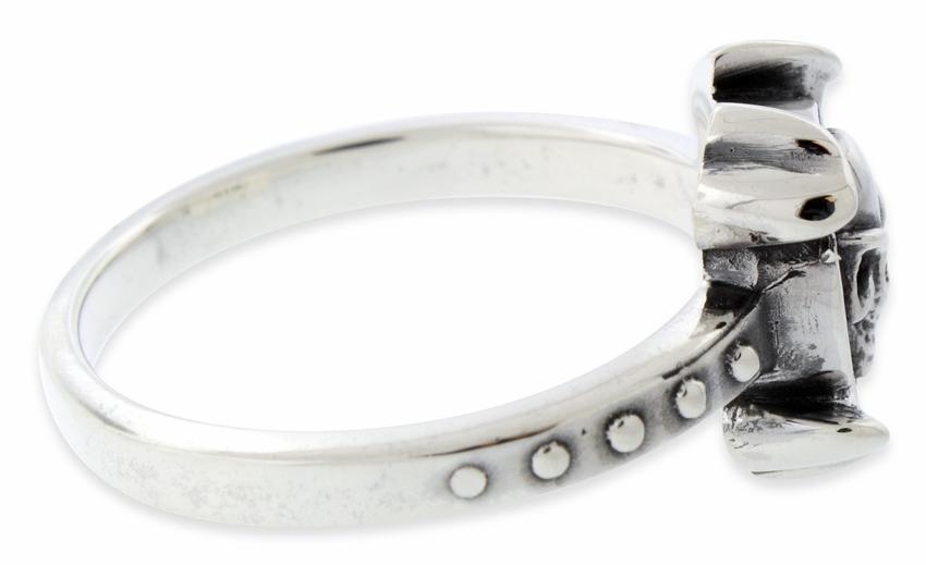 Sterling Silver Poison Skull Ring