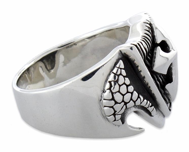 Sterling Silver Scale Cross Ring