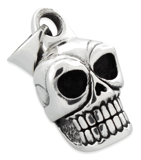 Sterling Silver Smiling Skull Pendant