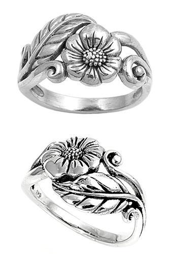 Sterling Silver Sun Flower Ring