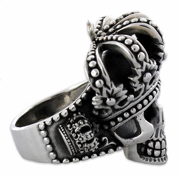 Sterling Silver The King Skull Ring