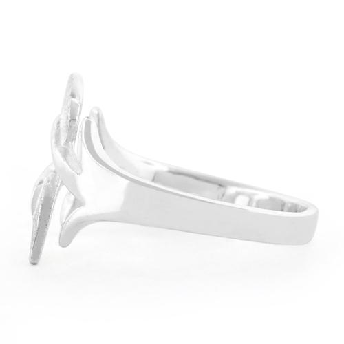 Sterling Silver Two Leaves Ring