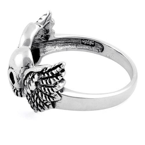 Sterling Silver Winged Skull Ring