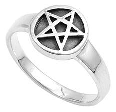 Sterling Silver Star Pentagram Ring