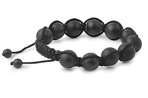 12MM Matte Black Beads Shamballa Bracelet