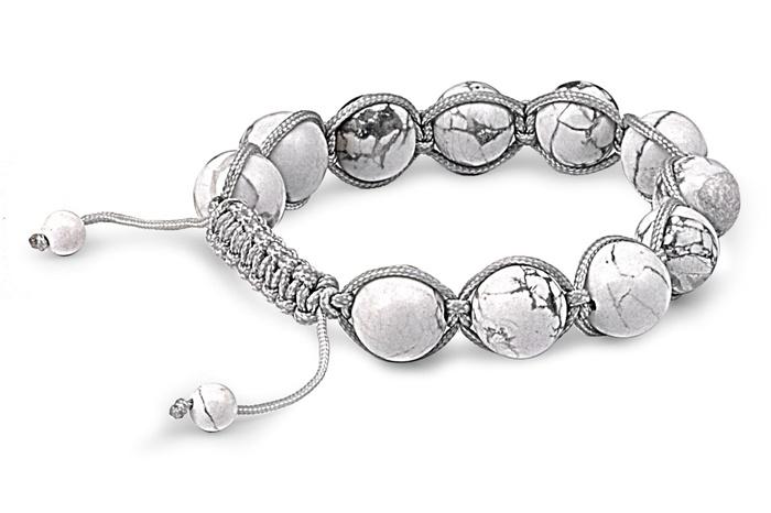 12MM White Turquoise Bead Shamballa Bracelet