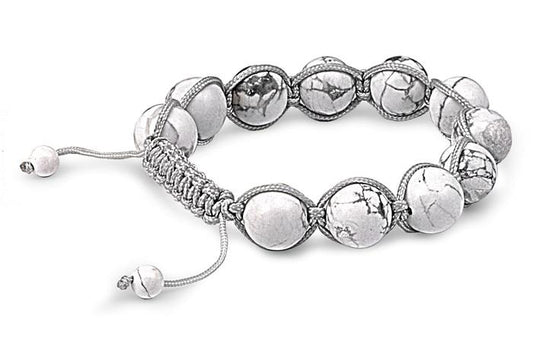 12MM White Turquoise Bead Shamballa Bracelet