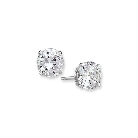 0.25 ct Sterling Silver CZ Stud Earrings 3MM