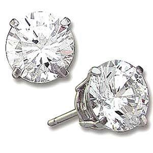 8 ct Sterling Silver CZ Stud Earrings 10MM