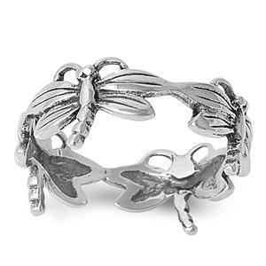 Sterling Silver Dragonfly Infinity Ring