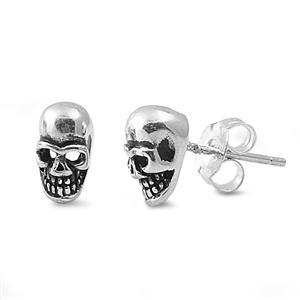 Sterling Silver Skull Earrings