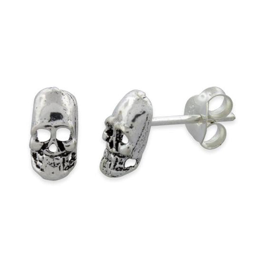 Sterling Silver Skull Stud Earrings