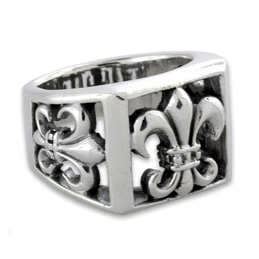 Sterling Silver Triple Fleur de Lis Ring