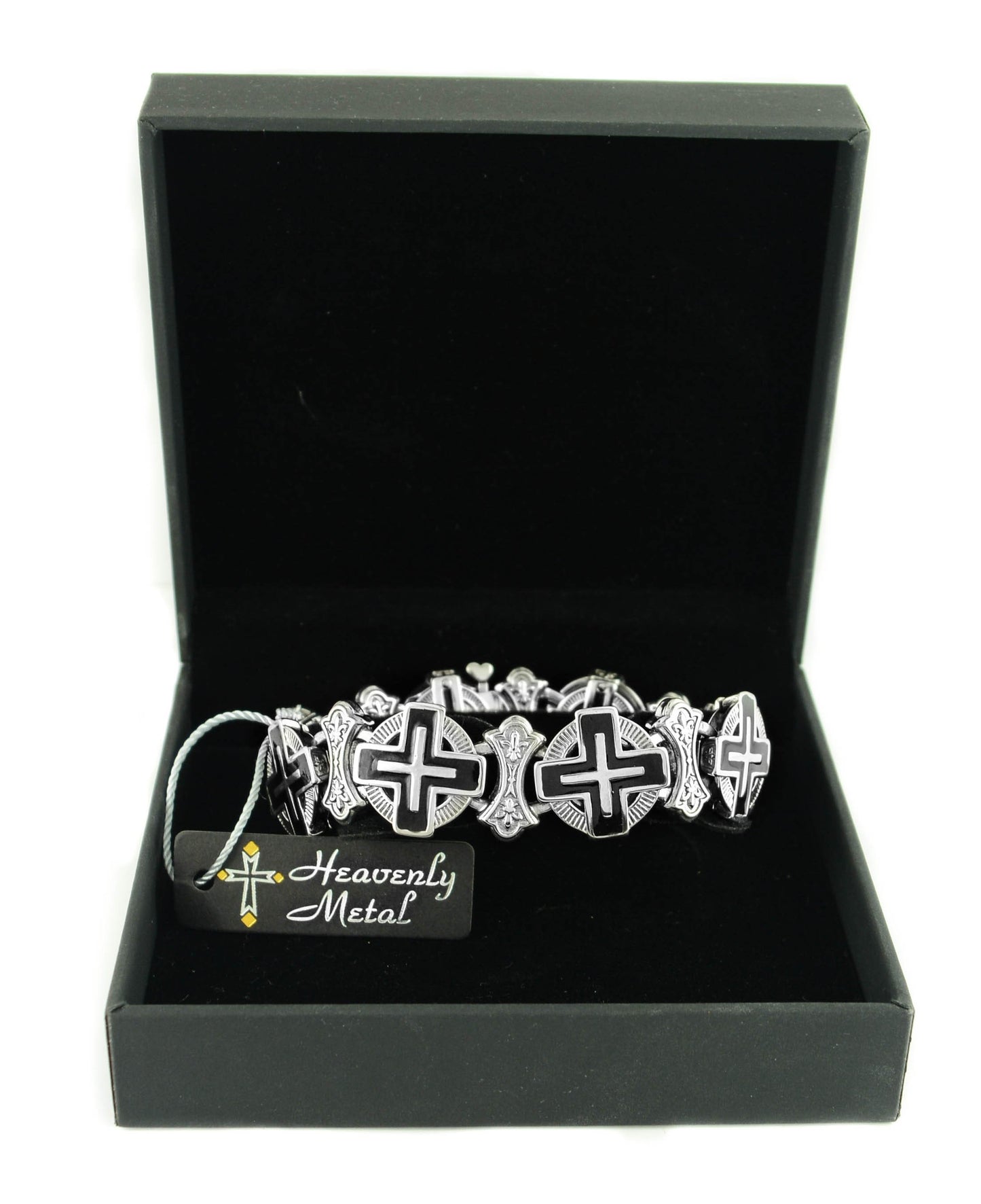 #Men's Greek Halo Cross Bracelet Stainless Steel