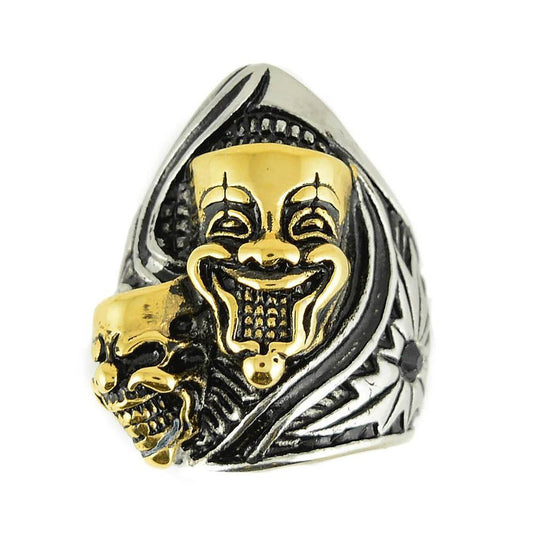 Gents' Comedy Tragedy MaRing Stainless Steel Motorcycle Jewelry