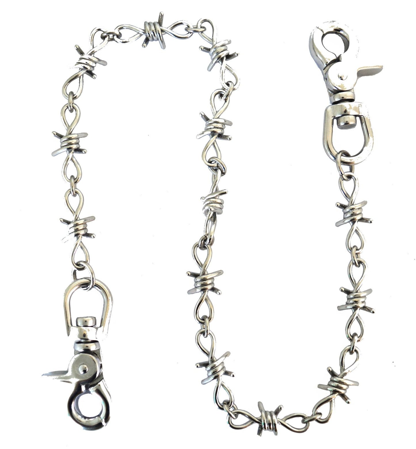 Wallet Barbed Wire Chain Stainless Steel 24"