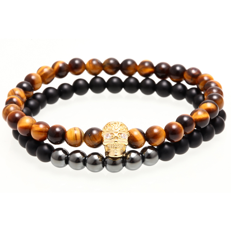 Tiger's Eye Courage Bracelet Set 2pcs
