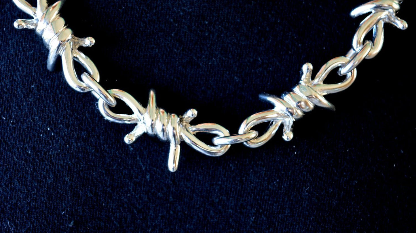 Men's Necklace 26" Stainless Steel Barbed Wire Link Design