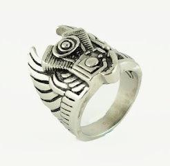 Gents Engine with Wings To Heaven Ring Stainless Steel Motorcycle Jewelry