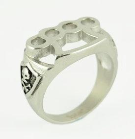 Gents Brass Knuckles Ring Stainless Steel Motorcycle Jewelry Knock Out
