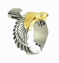 Gents American Eagle Ring with Bronze Plate Stainless Steel Jewelry By Heavy Metal