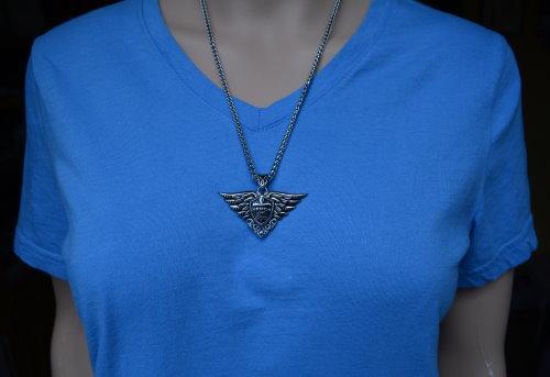 Armor Of God Pendant with 19" Chain Stainless Steel Motorcycle Jewelry