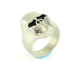 Gents Brushed Ring Stainless Steel Motorcycle Biker Ring