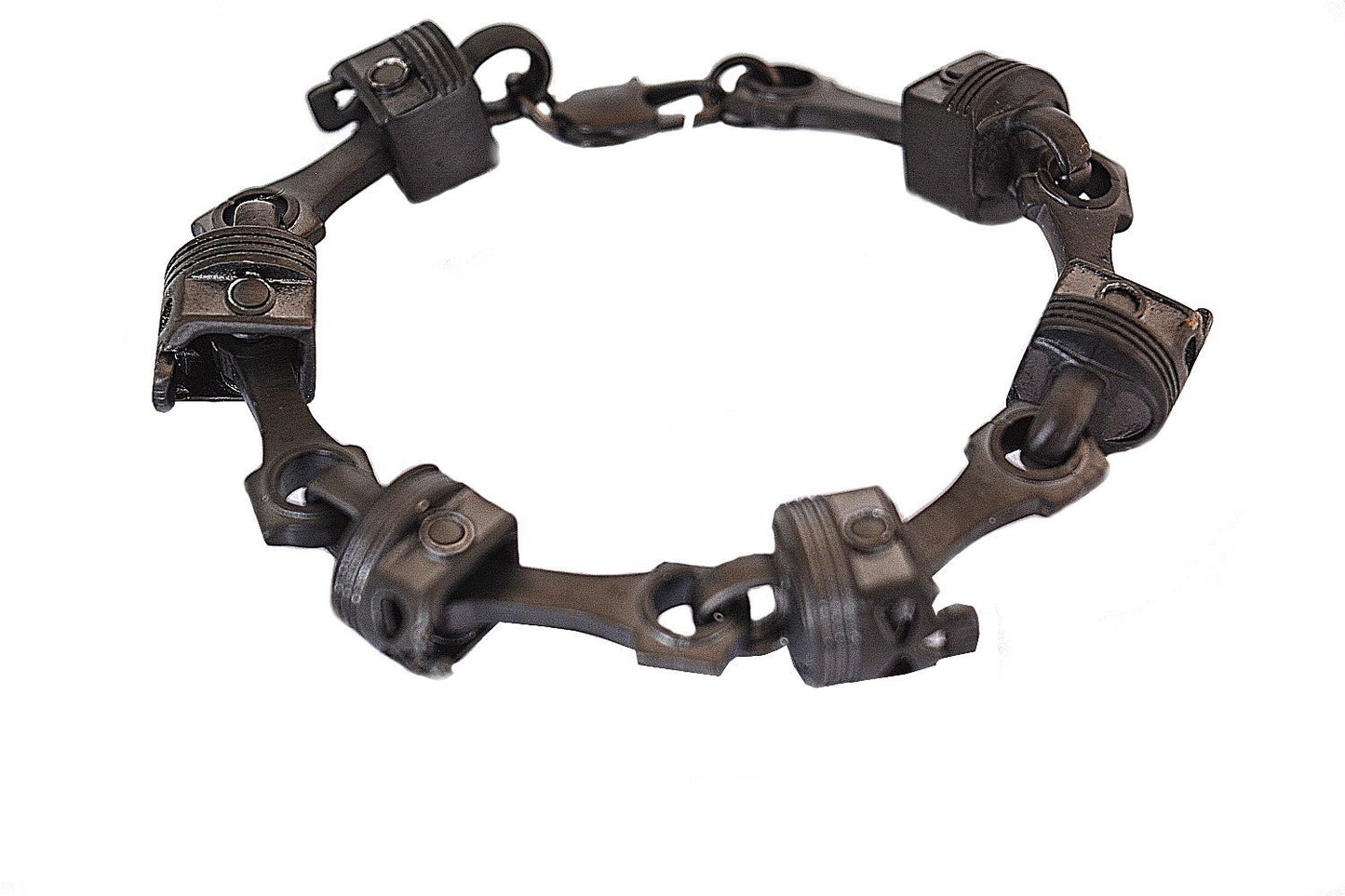 Gunmetal Piston Bracelet Stainless Steel 9"