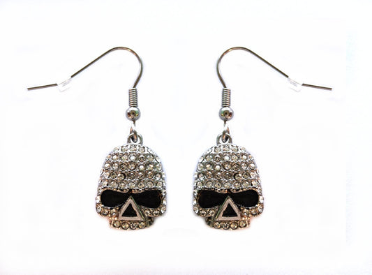Earrings Stainless Steel Embellished Imitation Diamonds French Wire 5/8" Tall