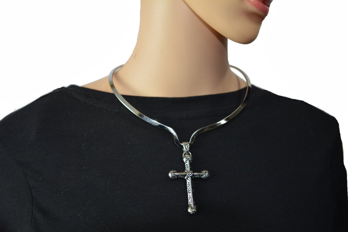 Cuff Necklace Stainless Steel For Pendant Plain Or with Pendant