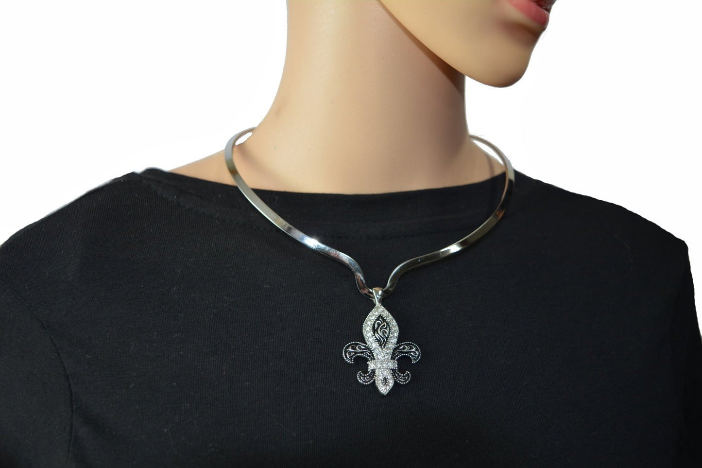 Cuff Necklace Stainless Steel For Pendant Plain Or with Pendant