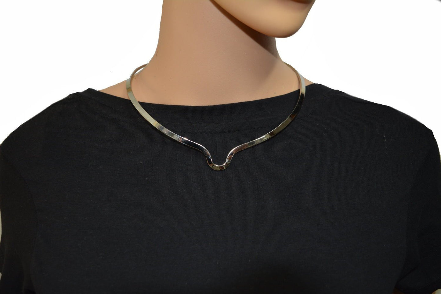 Cuff Necklace Stainless Steel For Pendant Plain Or with Pendant