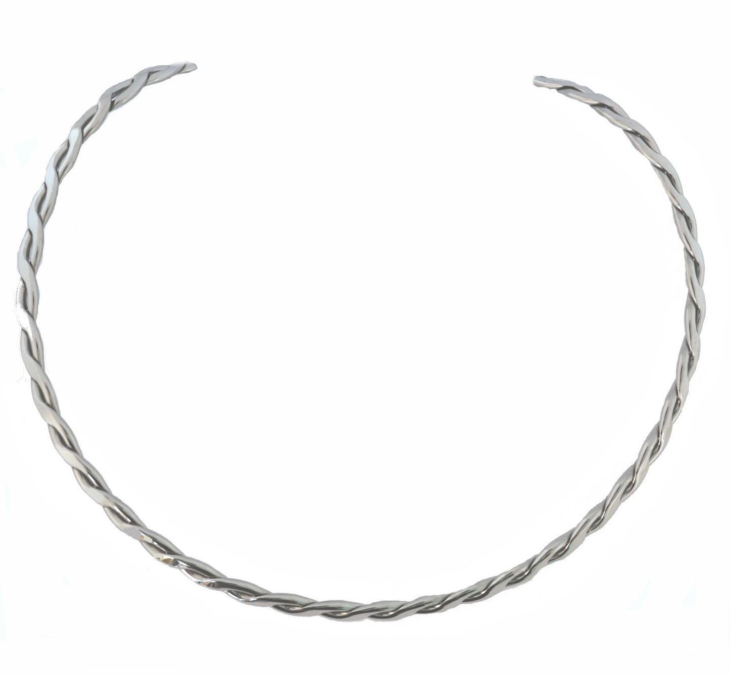 Cuff Necklace Stainless Steel Double Twist