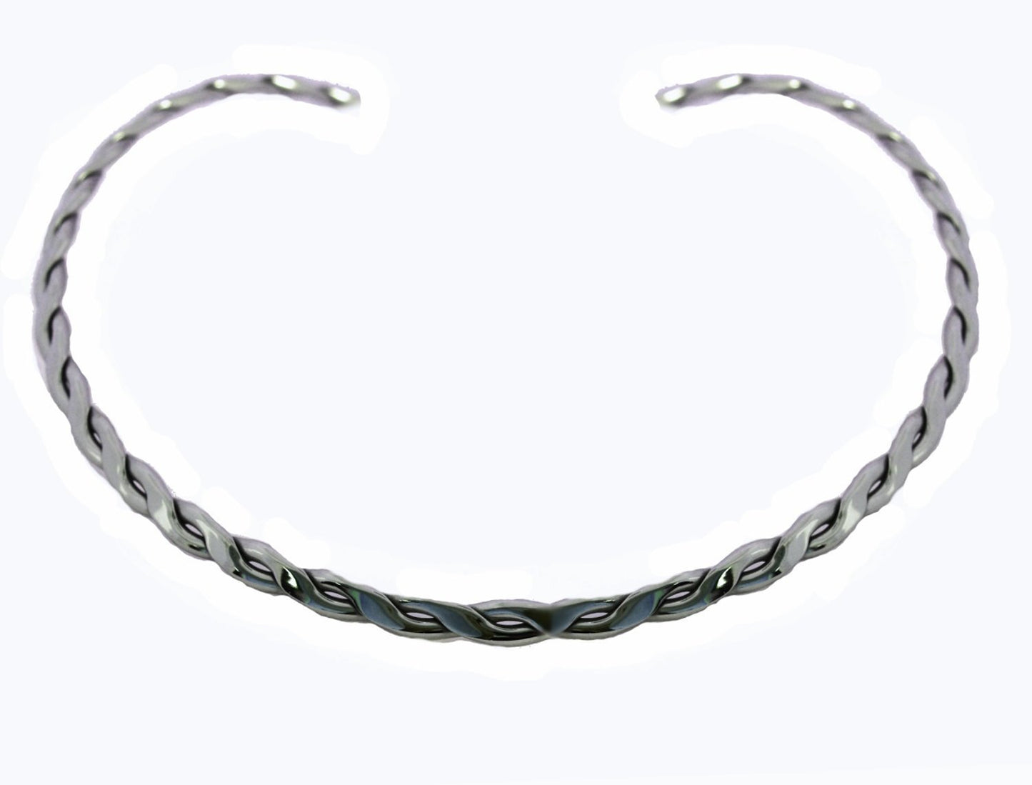 Cuff Necklace Stainless Steel Double Twist