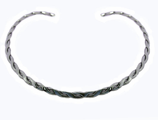 Cuff Necklace Stainless Steel Double Twist