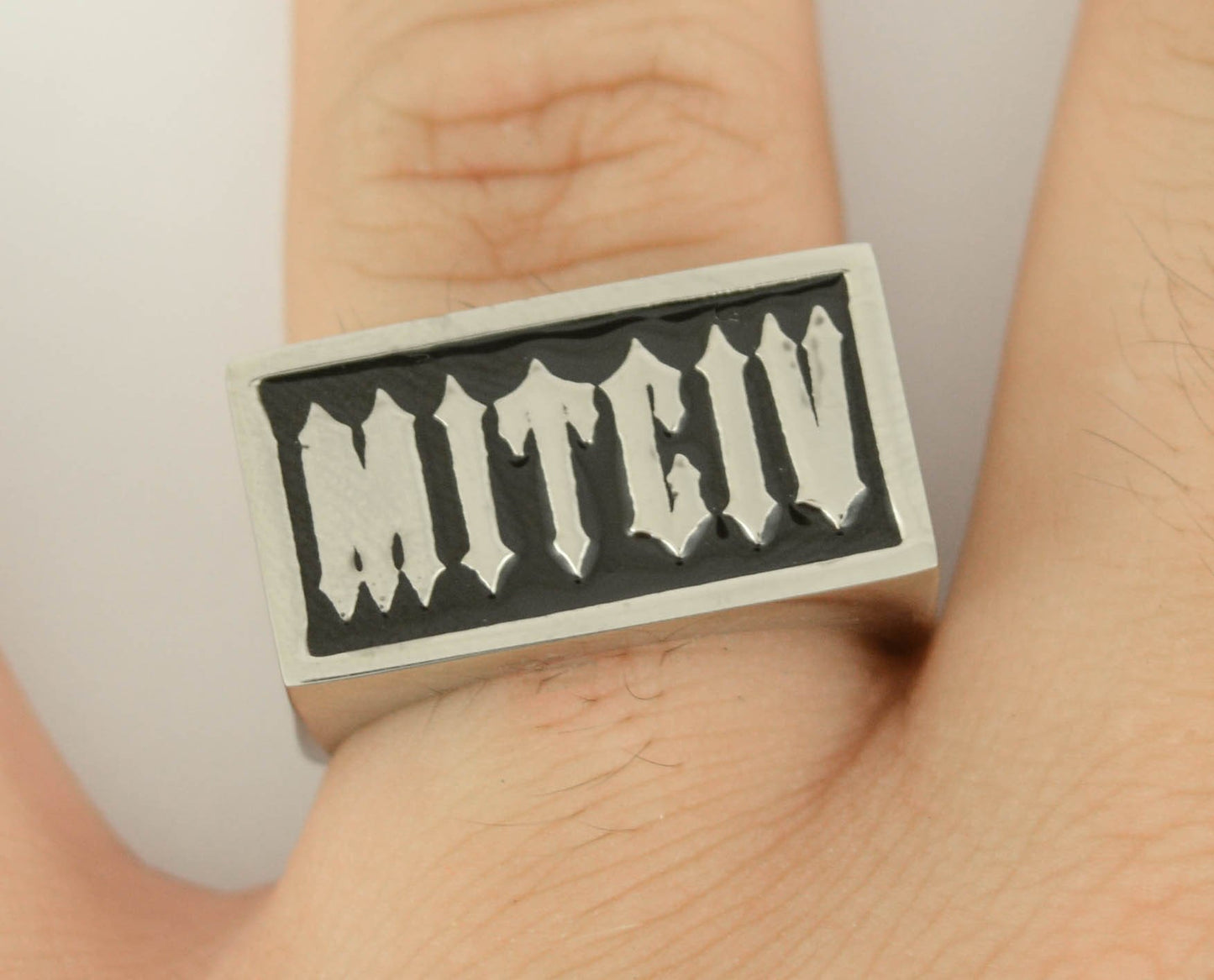 Gents Victim Ring Knock Out Forehead Stamp Stainless Steel Motorcycle Biker Jewelry