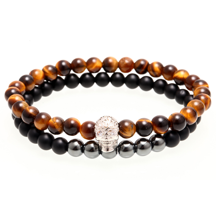 Tiger's Eye Courage Bracelet Set 2pcs