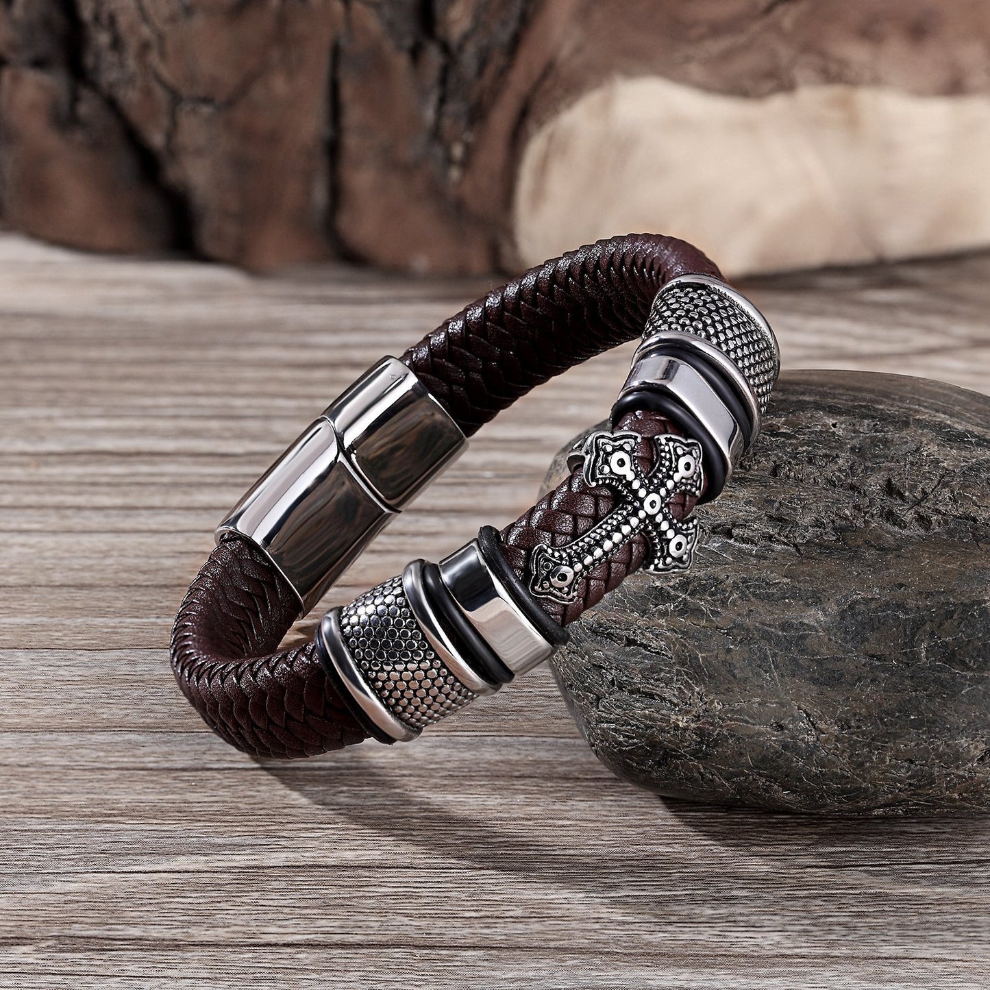 Forever Faith Leather Bracelet
