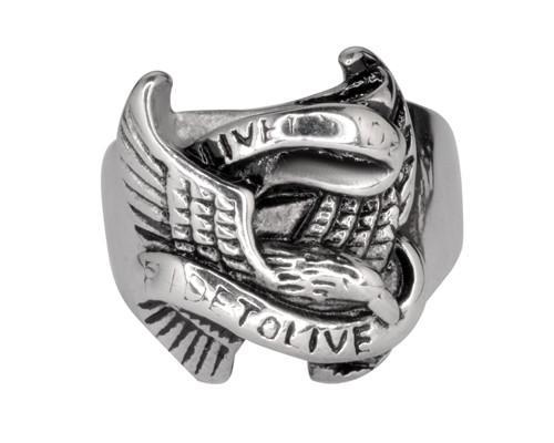 Gents Live To Ride Ring Stainless Steel