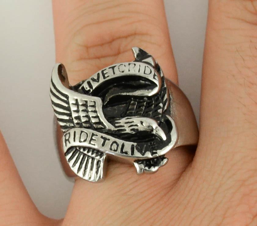Gents Live To Ride Ring Stainless Steel