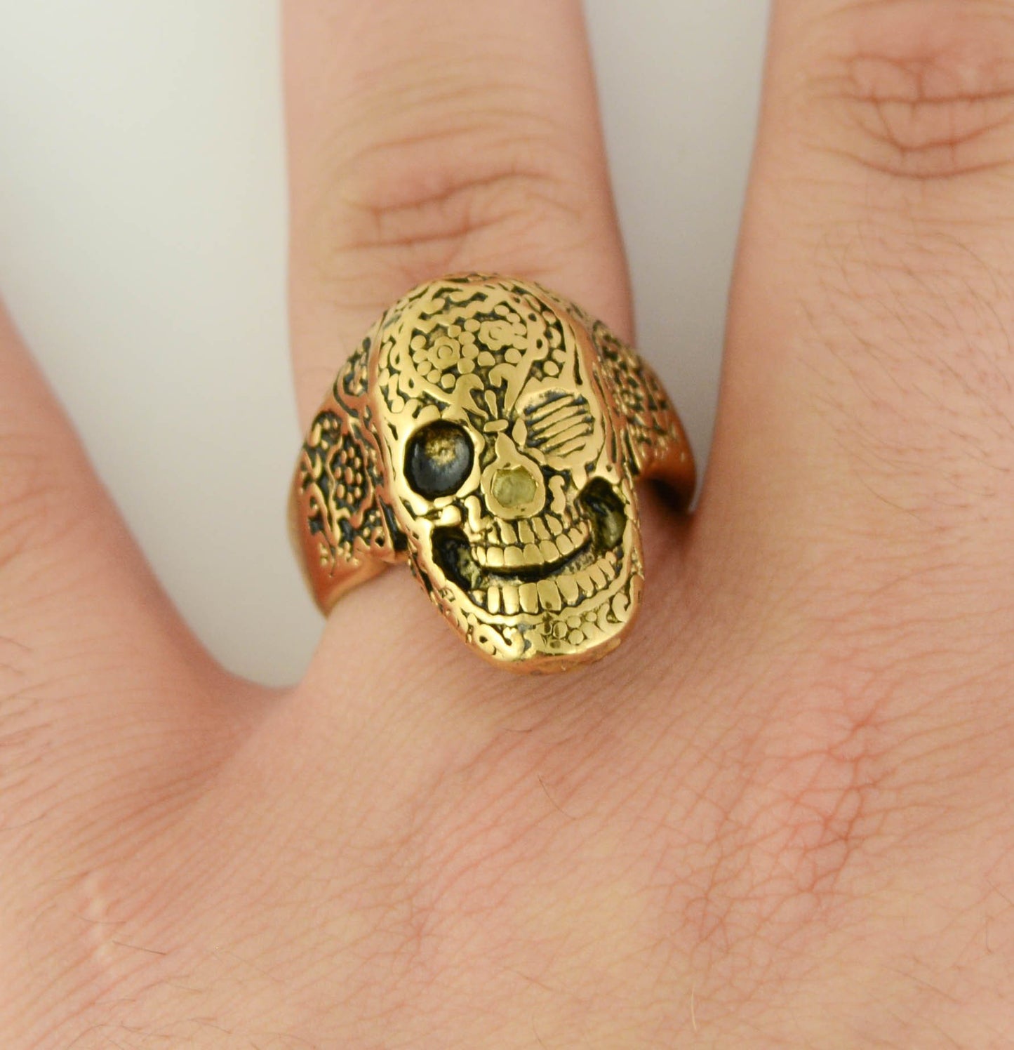 Gents Tattoo's Gone Wild Ring Gold Plate Edition Stainless Steel Motorcycle Biker Jewelry