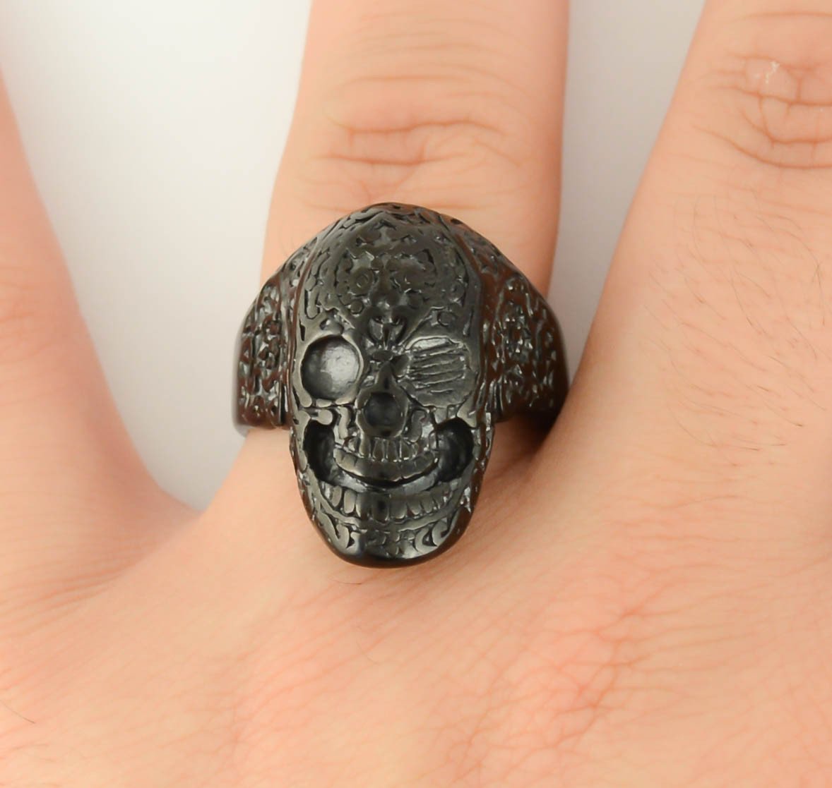 Gents Tattoo's Gone Wild Ring Black Edition Stainless Steel Motorcycle Biker Jewelry
