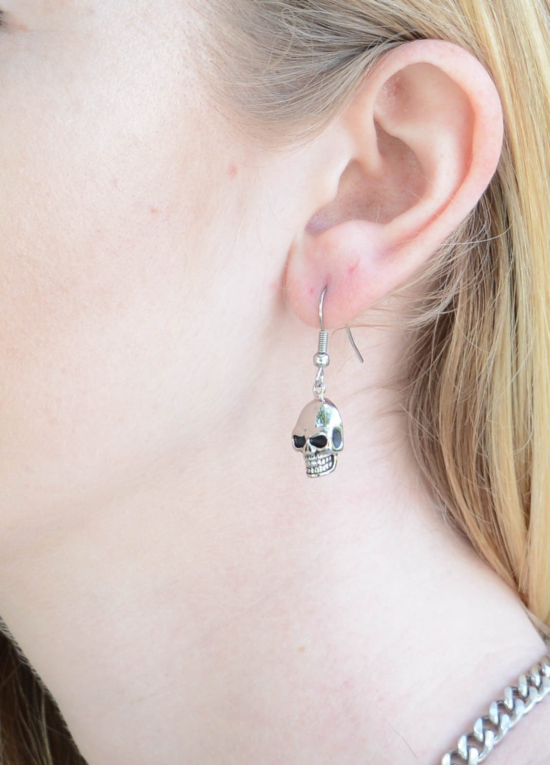 Earrings French Wire Stainless Steel Motorcycle Biker Jewelry