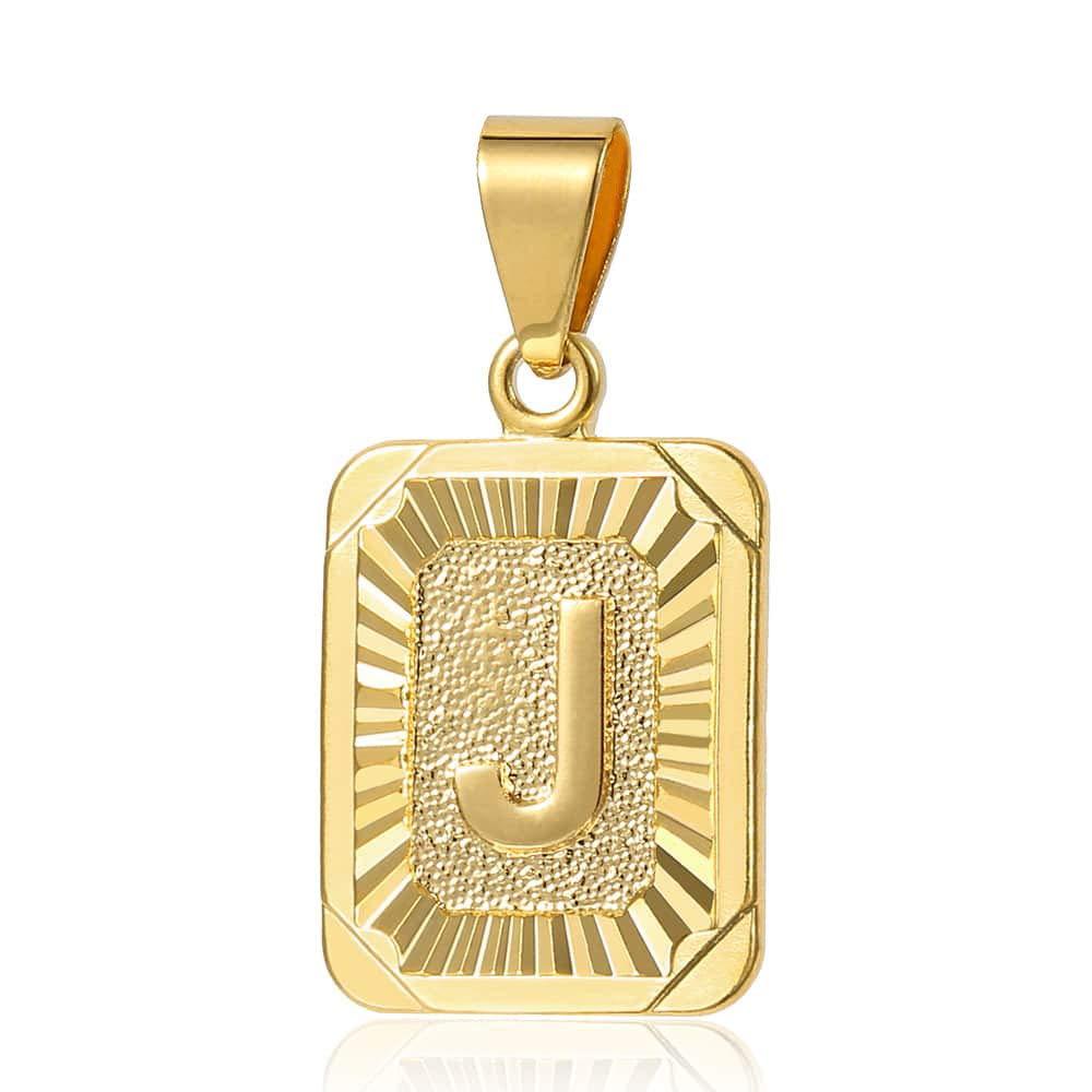 Trendsmax Initial Letter Pendant Necklace Mens Womens Capital Letter Yellow Gold Plated A Z Stainless Steel Box Chain 22inch