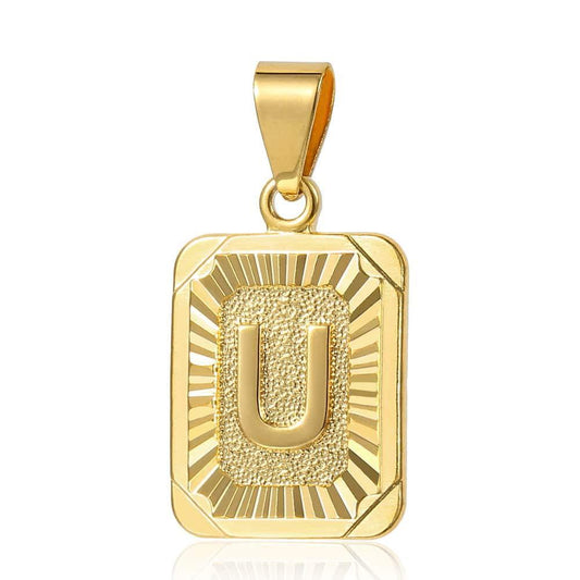 Trendsmax Initial Letter Pendant Necklace Mens Womens Capital Letter Yellow Gold Plated A Z Stainless Steel Box Chain 22inch