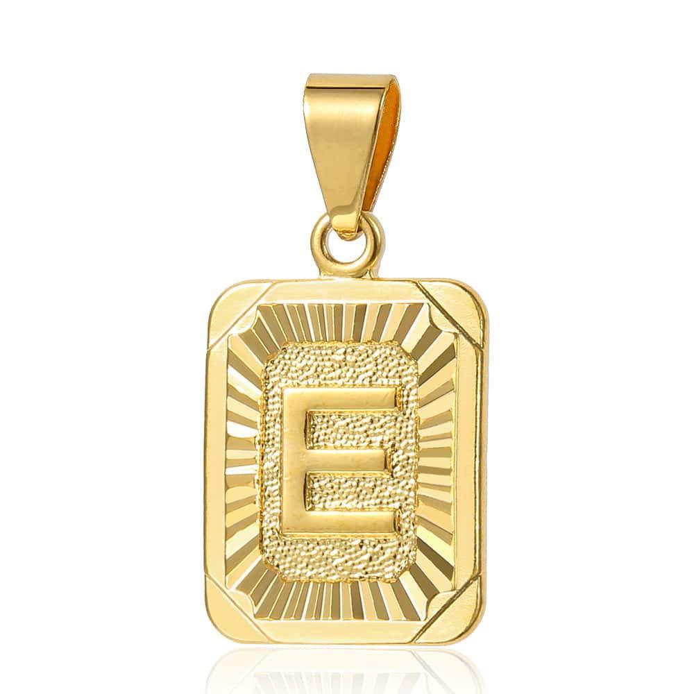 Trendsmax Initial Letter Pendant Necklace Mens Womens Capital Letter Yellow Gold Plated A Z Stainless Steel Box Chain 22inch