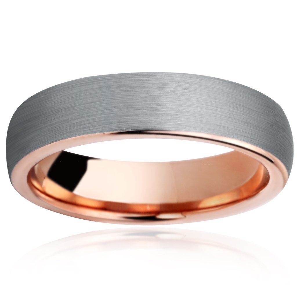Tungary Women Tungsten Rings for Men Wedding Engagement Band Promise Brushed 5mm Size 4-13