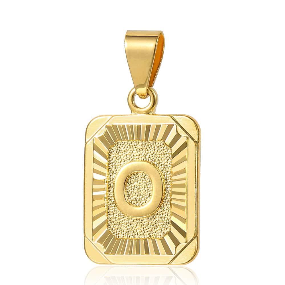 Trendsmax Initial Letter Pendant Necklace Mens Womens Capital Letter Yellow Gold Plated A Z Stainless Steel Box Chain 22inch