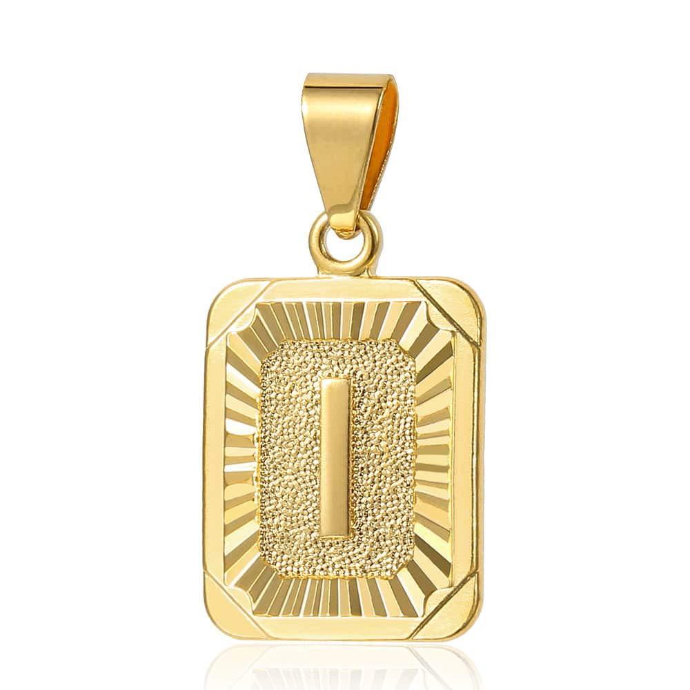 Trendsmax Initial Letter Pendant Necklace Mens Womens Capital Letter Yellow Gold Plated A Z Stainless Steel Box Chain 22inch